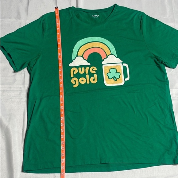 Green Graphic T-Shirt with Rainbow and Mug Design - Picture 3 of 9
